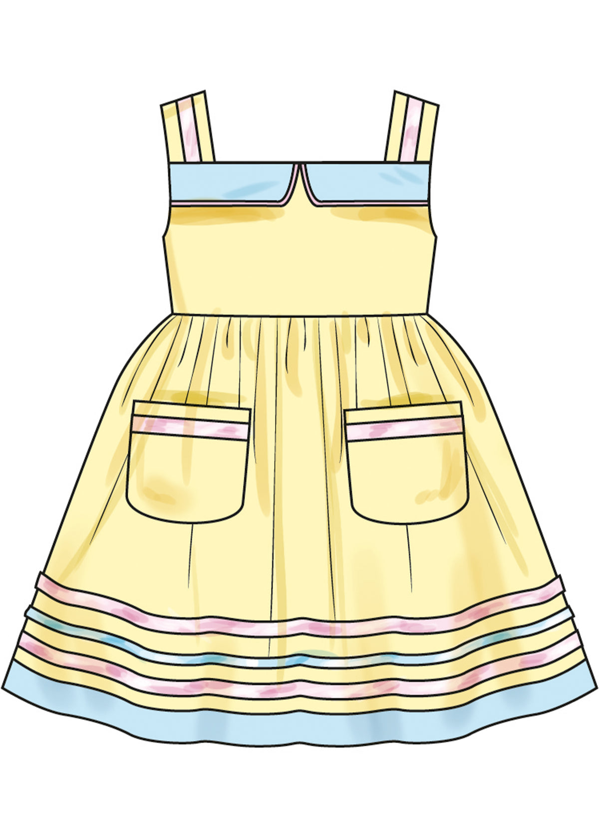 Simplicity S3080 sewing pattern envelope showing a toddler dress