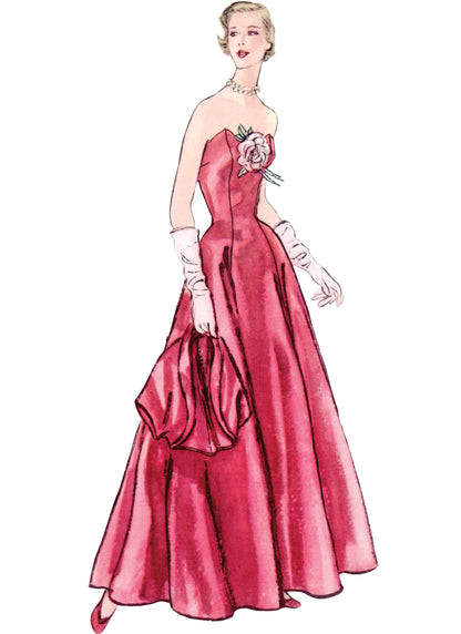 Simplicity S3082 sewing pattern envelope showing a 1950s-style evening dress and bolero