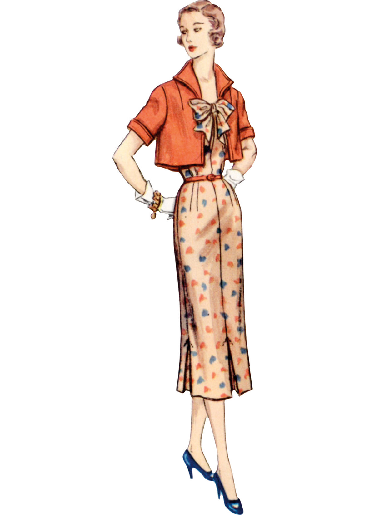 Simplicity S3083 sewing pattern envelope showing a 1950s-style dress and jacket