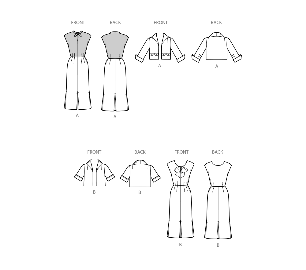 Simplicity S3083 sewing pattern envelope showing a 1950s-style dress and jacket