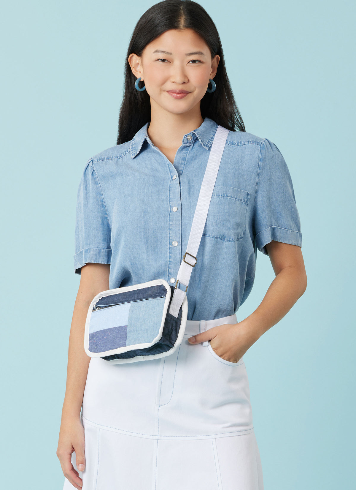 Simplicity S3086 sewing pattern envelope showing lined patchwork bags
