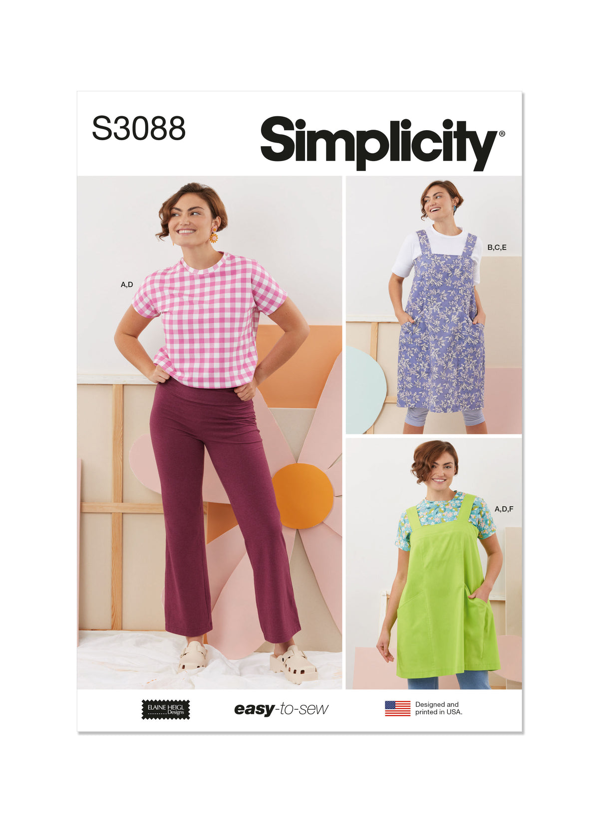 Simplicity S3088 sewing pattern envelope showing aprons
