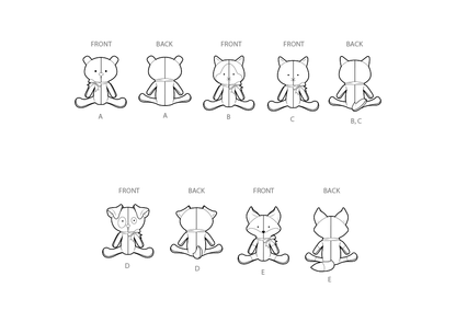Simplicity S3089 sewing pattern envelope showing stuffed dolls