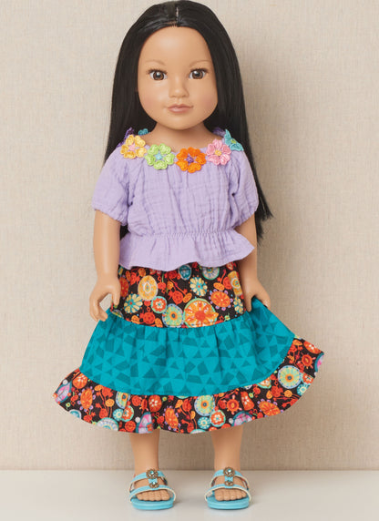 Simplicity S3092 sewing pattern envelope showing doll clothes