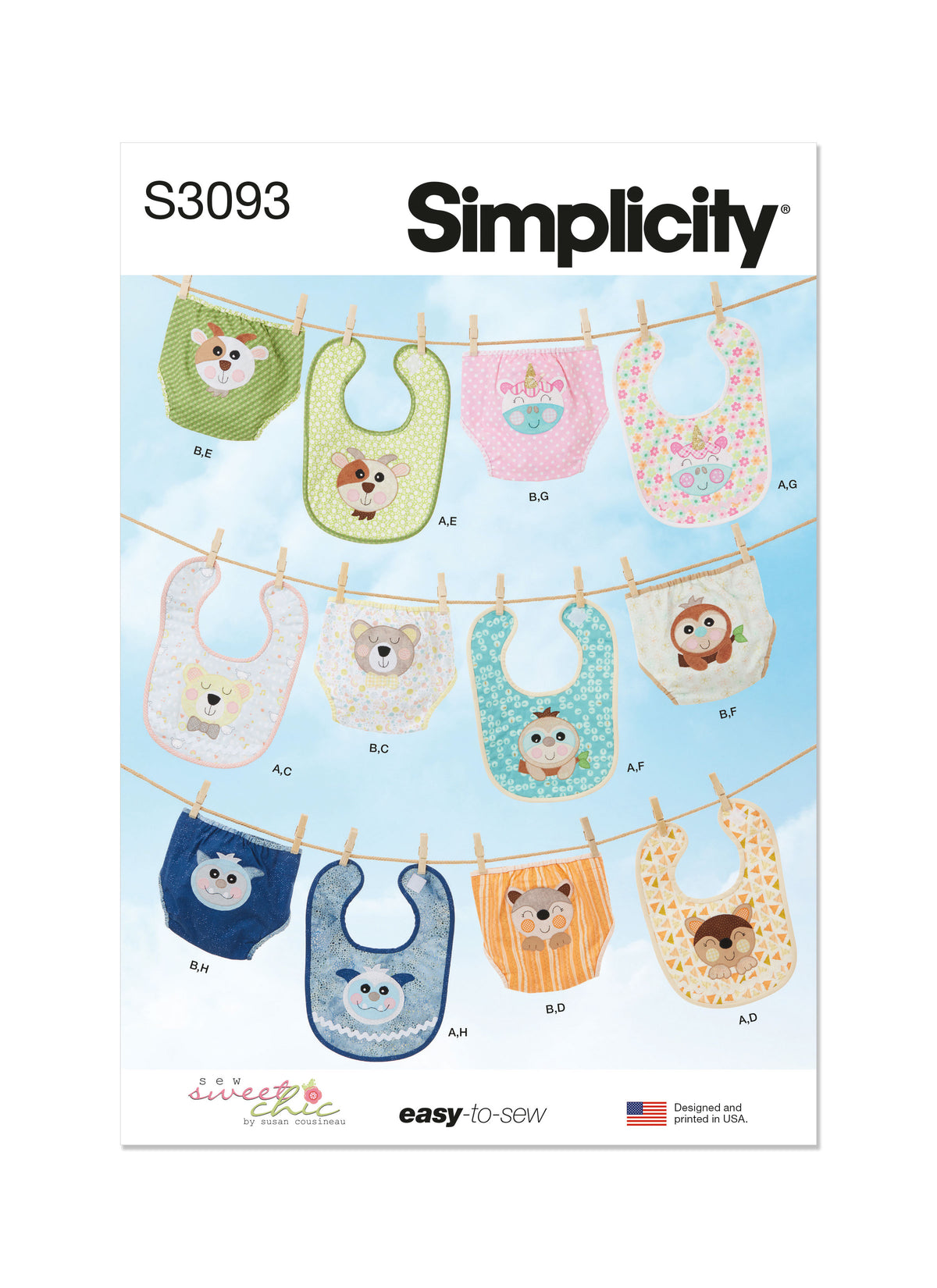 Simplicity S3093 sewing pattern envelope showing a craft project