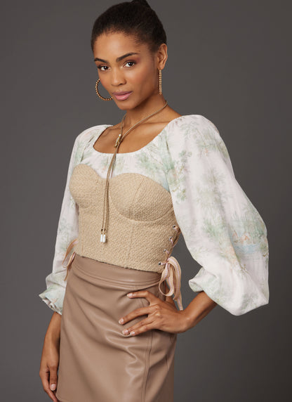 Simplicity S3095 sewing pattern envelope showing boned, lined corsets