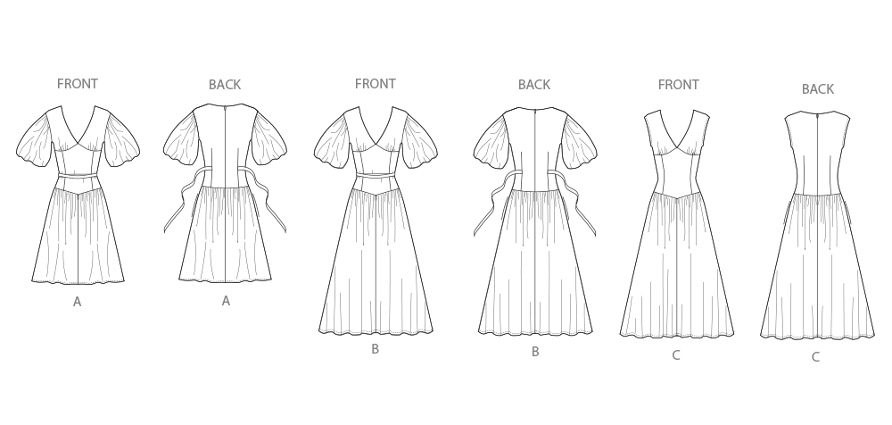 Simplicity S3096 sewing pattern envelope showing a wrap V-neck dress with pockets