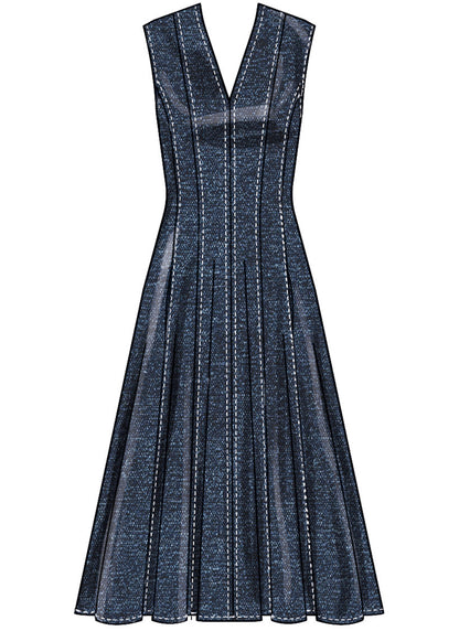 Simplicity S3097 sewing pattern envelope showing a V-neck dress with pockets