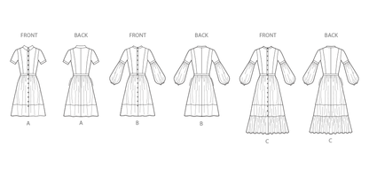 Simplicity S3098 sewing pattern envelope showing a dress with a gathered skirt