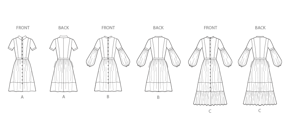 Simplicity S3098 sewing pattern envelope showing a dress with a gathered skirt