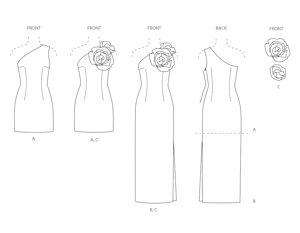 Simplicity S3099 sewing pattern envelope showing a dress