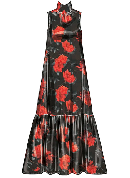 Simplicity S3100 sewing pattern envelope showing a special occasion top with a tie collar