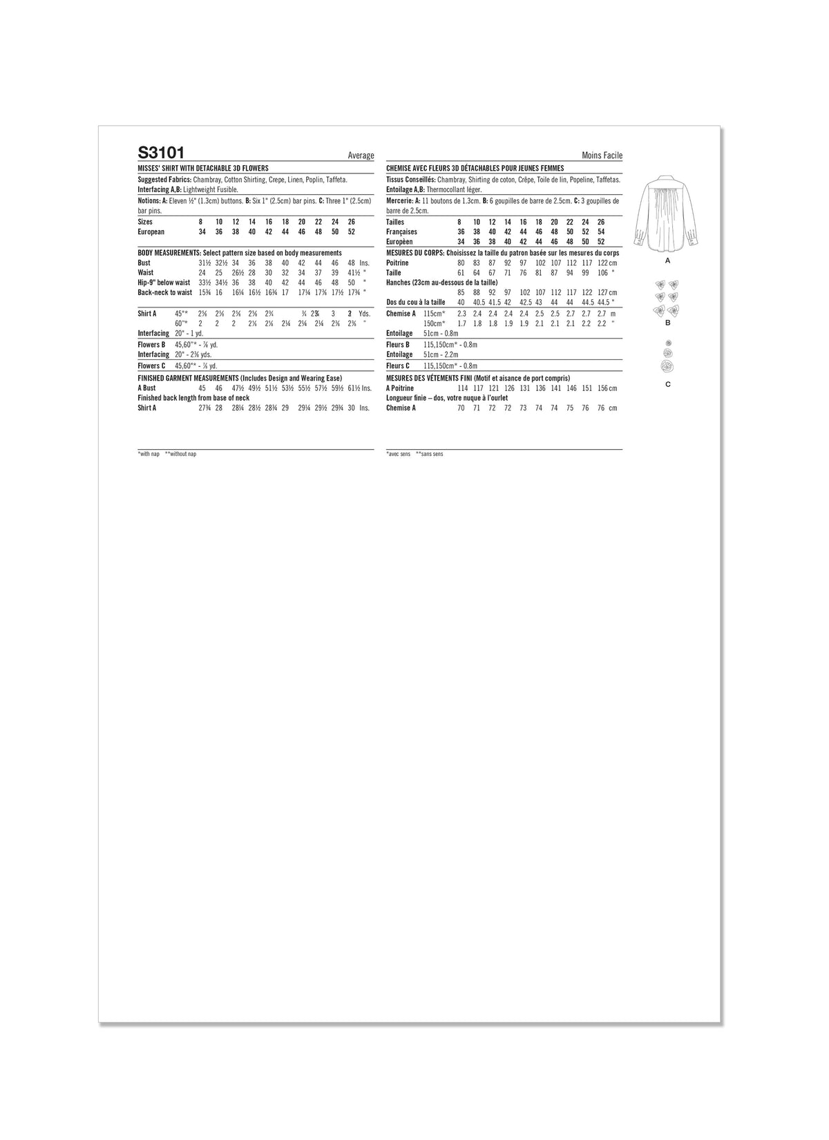 Simplicity S3101 sewing pattern envelope showing tops and waistcoats