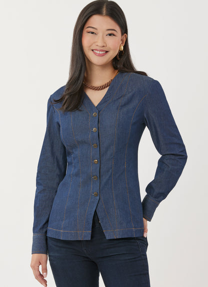 Simplicity S3102 sewing pattern envelope showing tops and waistcoats