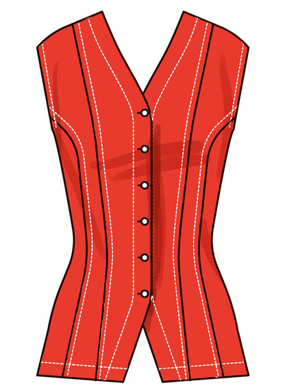Simplicity S3102 sewing pattern envelope showing tops and waistcoats