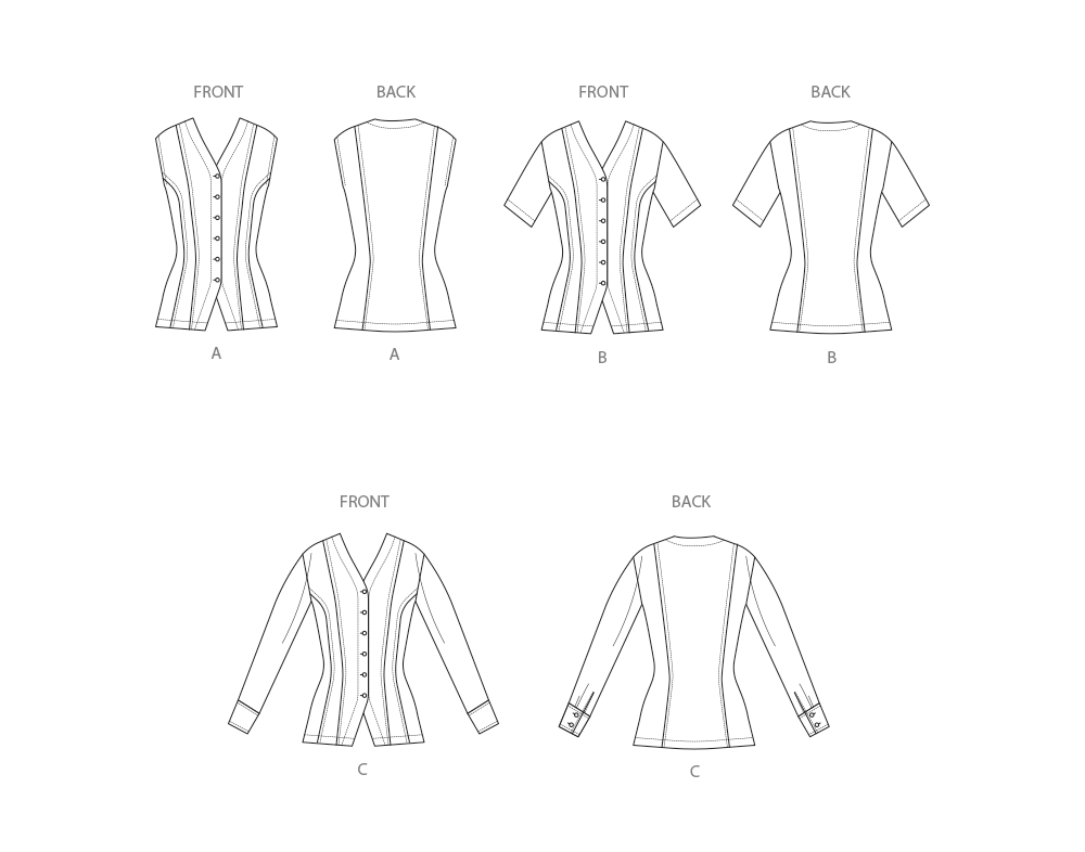Simplicity S3102 sewing pattern envelope showing tops and waistcoats