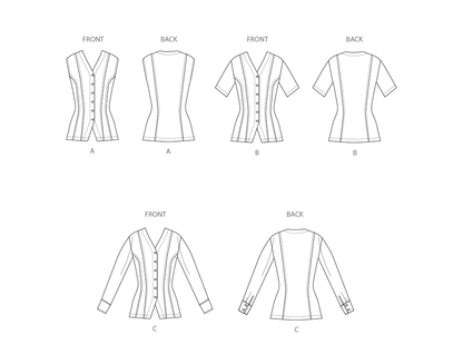 Simplicity S3102 sewing pattern envelope showing tops and waistcoats