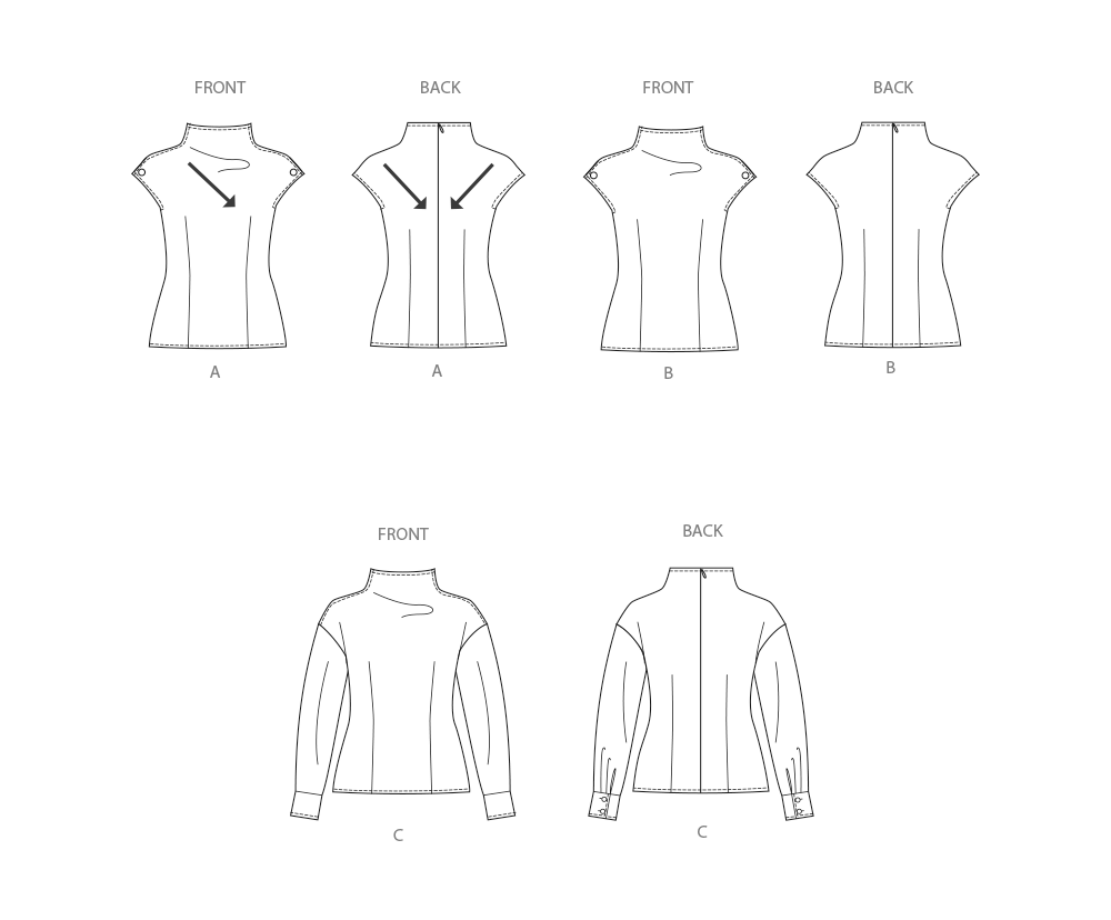 Simplicity S3103 sewing pattern envelope showing tops and waistcoats