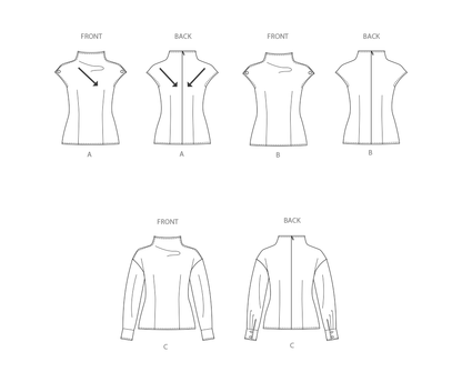 Simplicity S3103 sewing pattern envelope showing tops and waistcoats