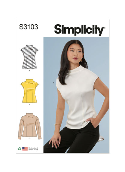 Simplicity S3103 sewing pattern envelope showing tops and waistcoats