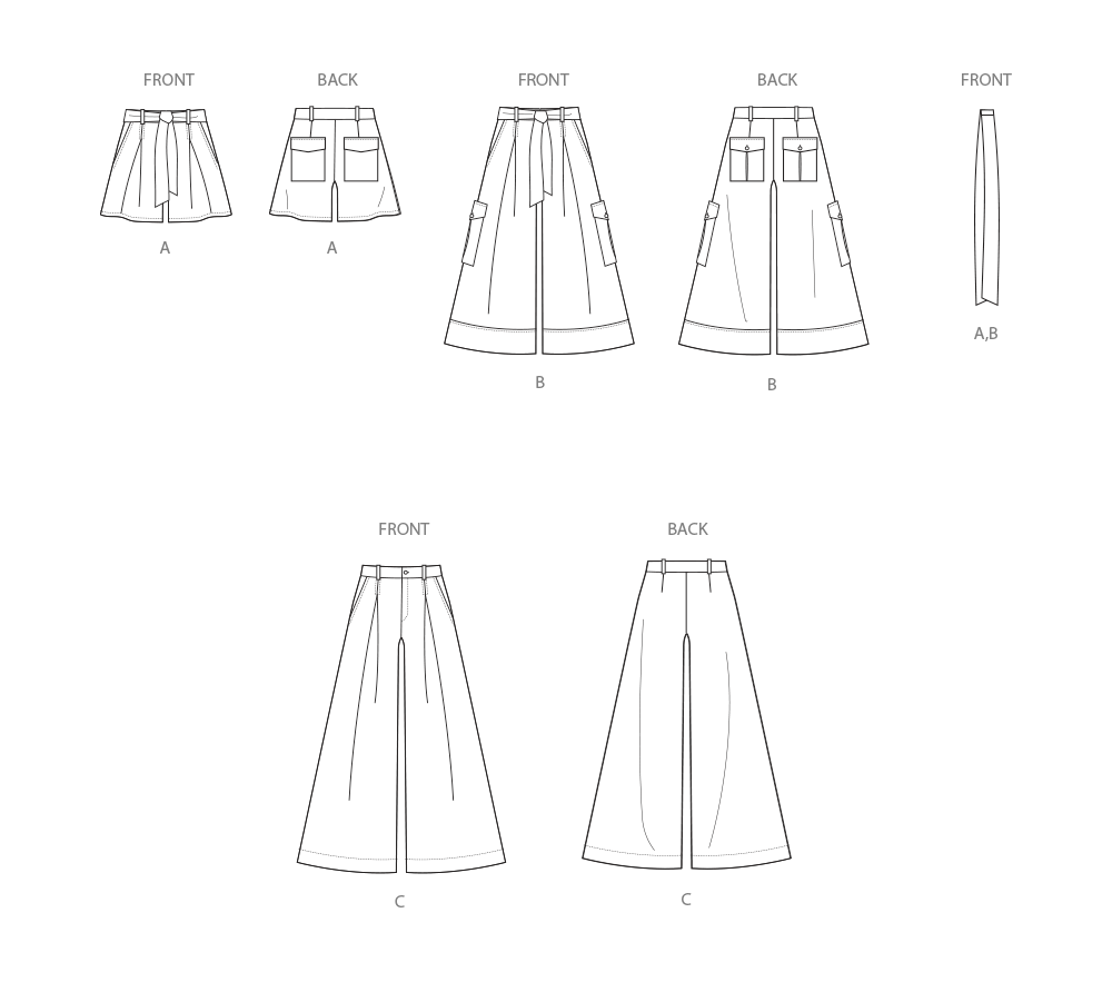 Simplicity S3106 pattern envelope showing a woman wearing a pleated skirt and trousers