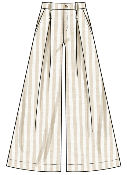 Simplicity S3106 pattern envelope showing a woman wearing a pleated skirt and trousers