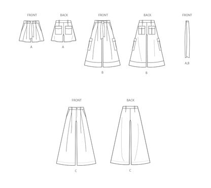 Simplicity S3106 pattern envelope showing a woman wearing a pleated skirt and trousers