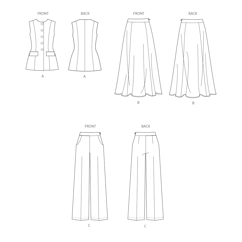 Simplicity S3108 pattern envelope showing women in button front casual wear