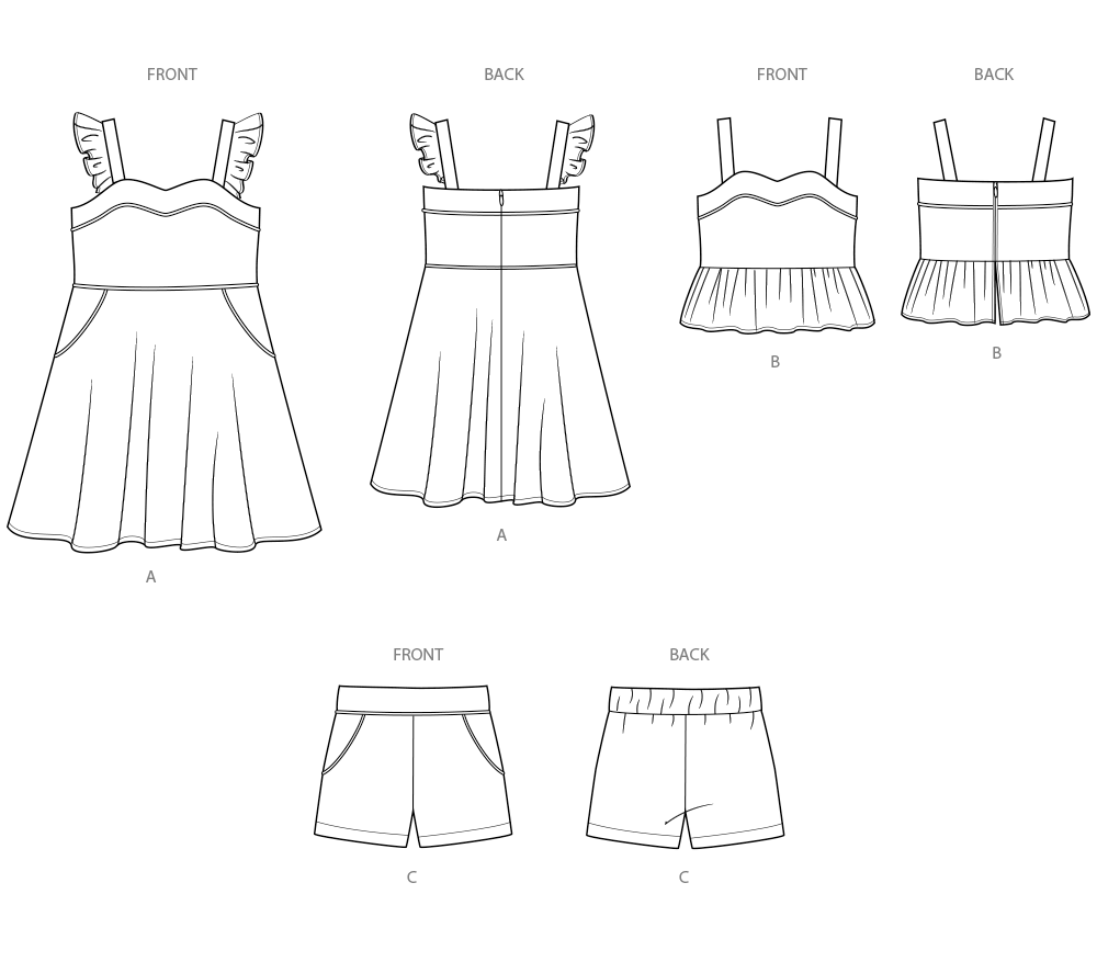Simplicity S3112 pattern envelope showing toddlers in casual outfits