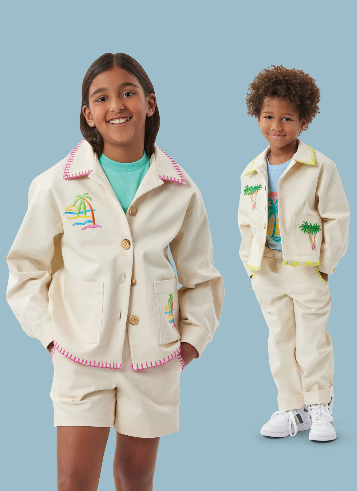 Simplicity S3113 pattern envelope showing girls in casual outfits