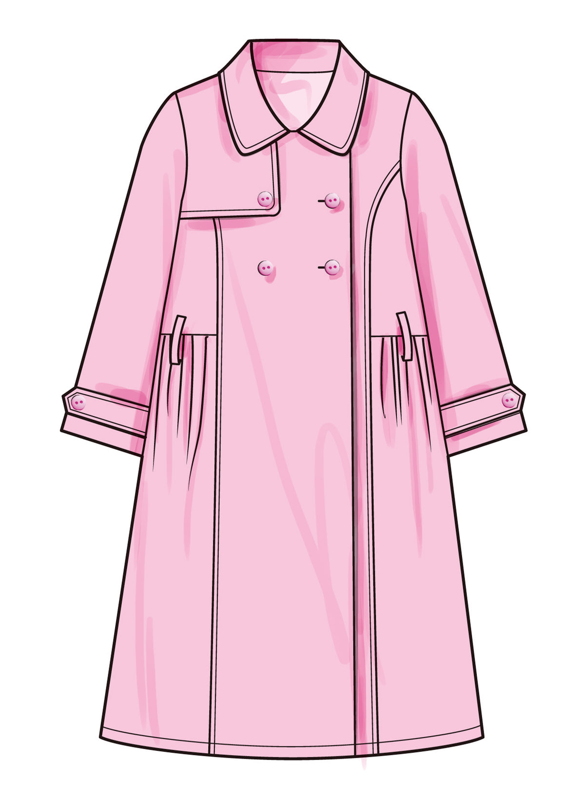 Simplicity S3114 pattern envelope showing girls wearing jackets and coats