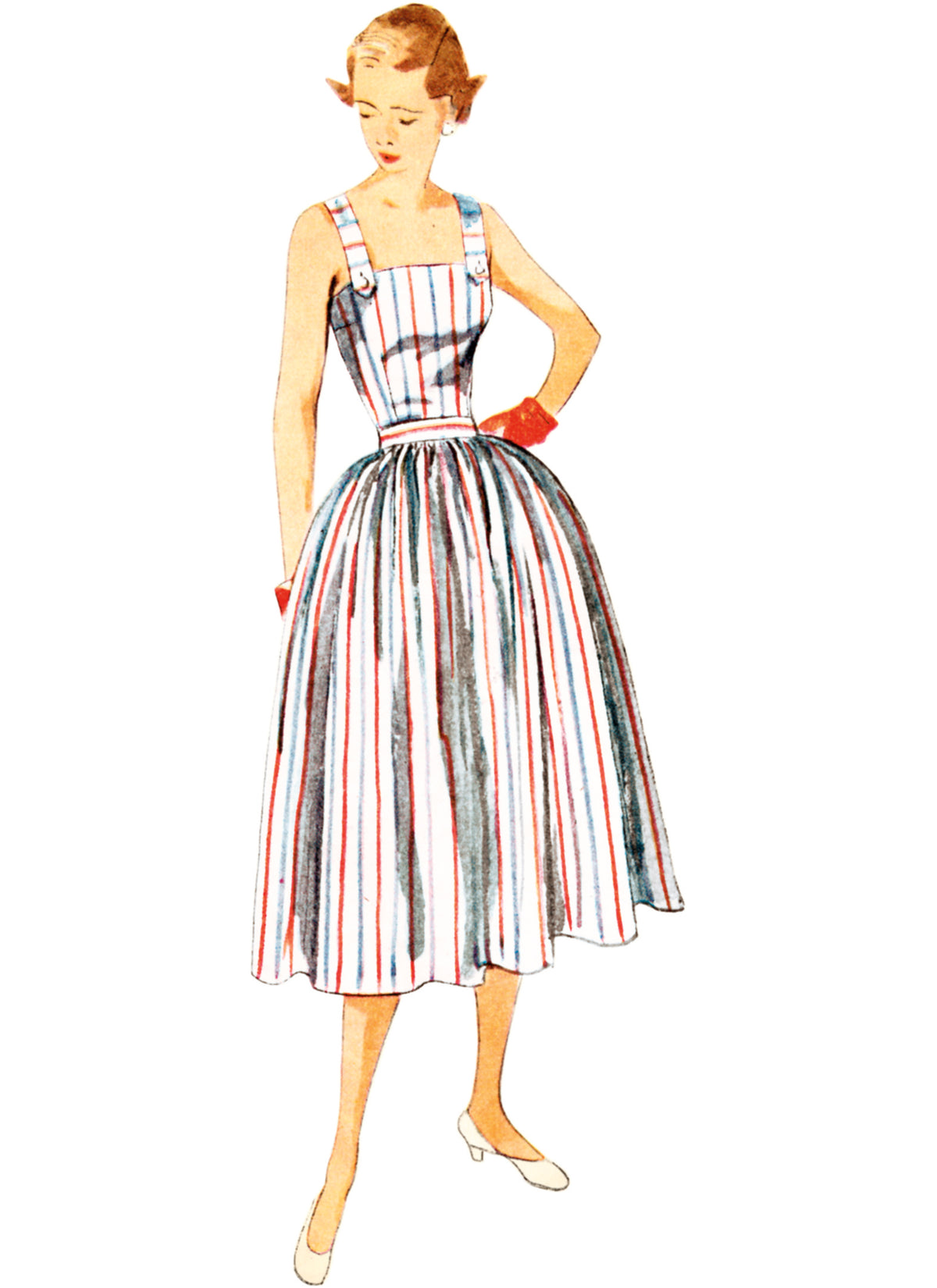 Simplicity S3115 pattern envelope showing women in 1950s style playsuits and skirt