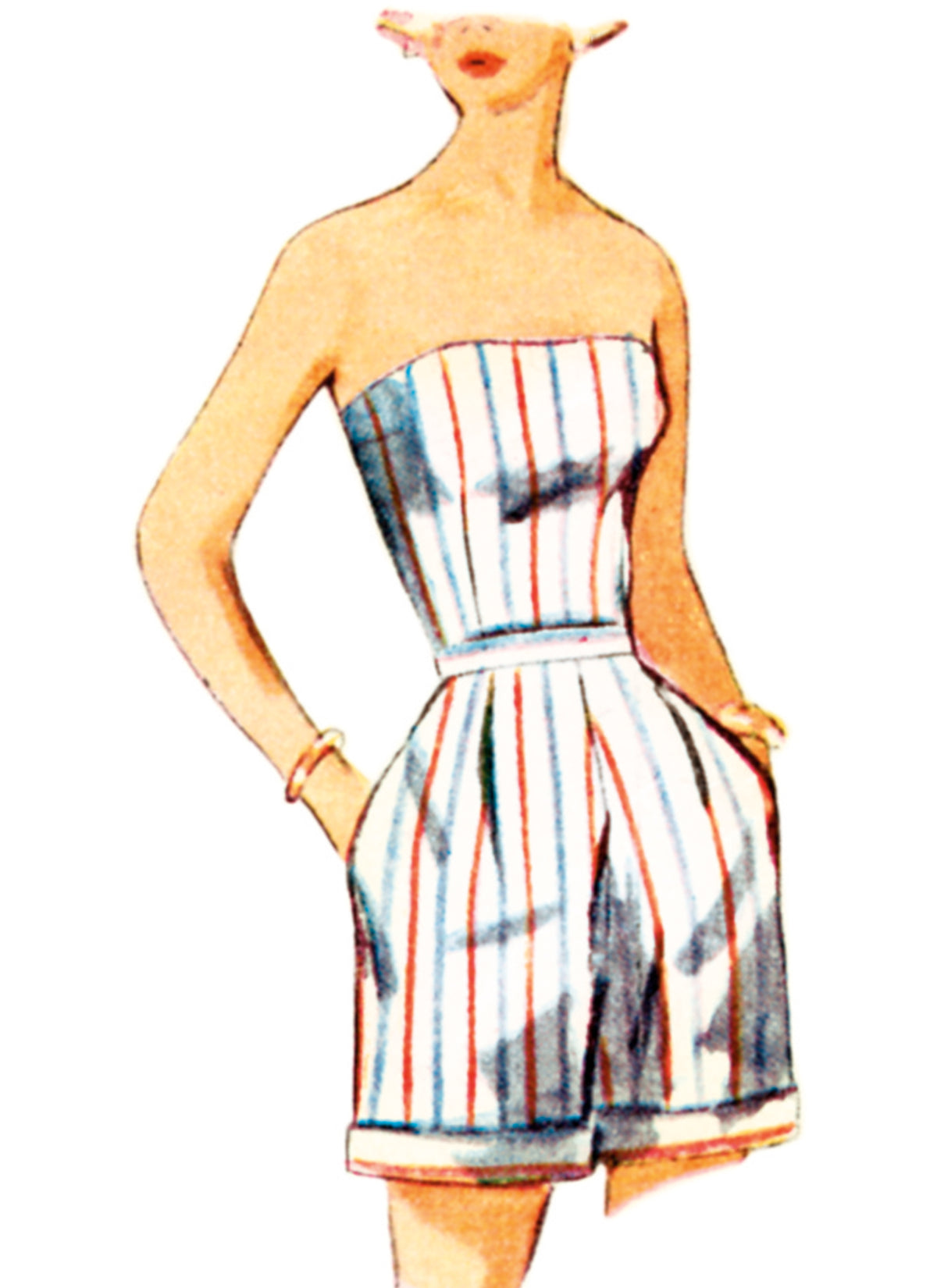 Simplicity S3115 pattern envelope showing women in 1950s style playsuits and skirt