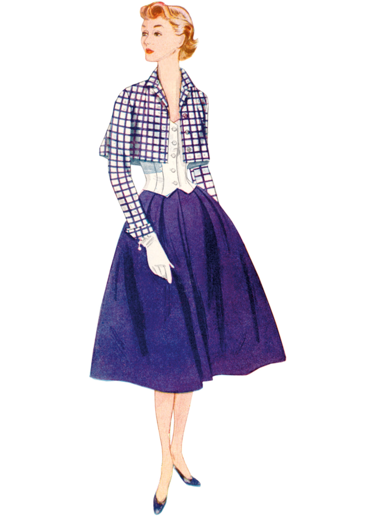 Simplicity S3116 pattern envelope showing women in 1950s style bolero suits