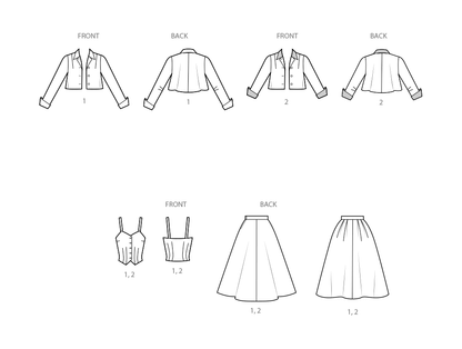 Simplicity S3116 pattern envelope showing women in 1950s style bolero suits