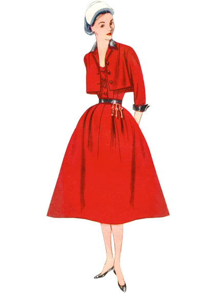 Simplicity S3116 pattern envelope showing women in 1950s style bolero suits