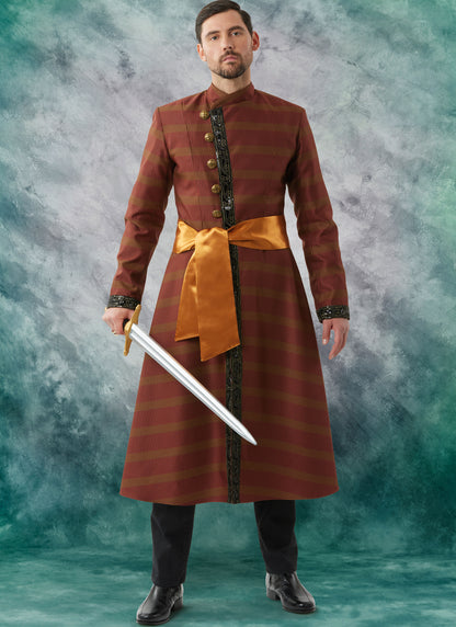 Simplicity S3126 pattern envelope showing men in long period style costume coats