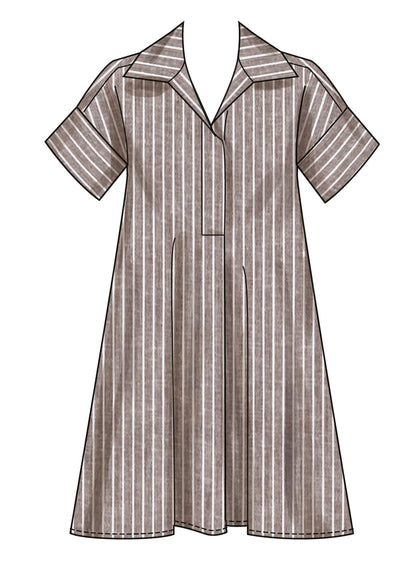 Simplicity S3130 pattern envelope showing women in polo collar dresses