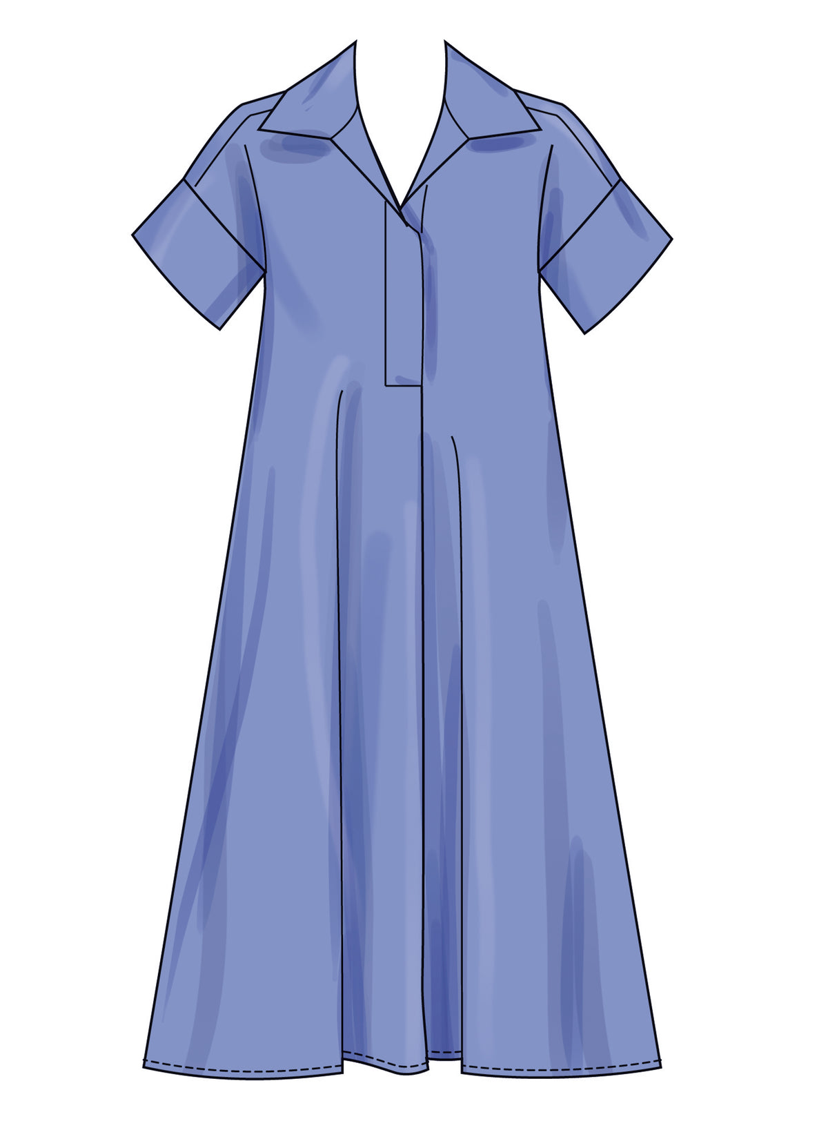 Simplicity S3130 pattern envelope showing women in polo collar dresses