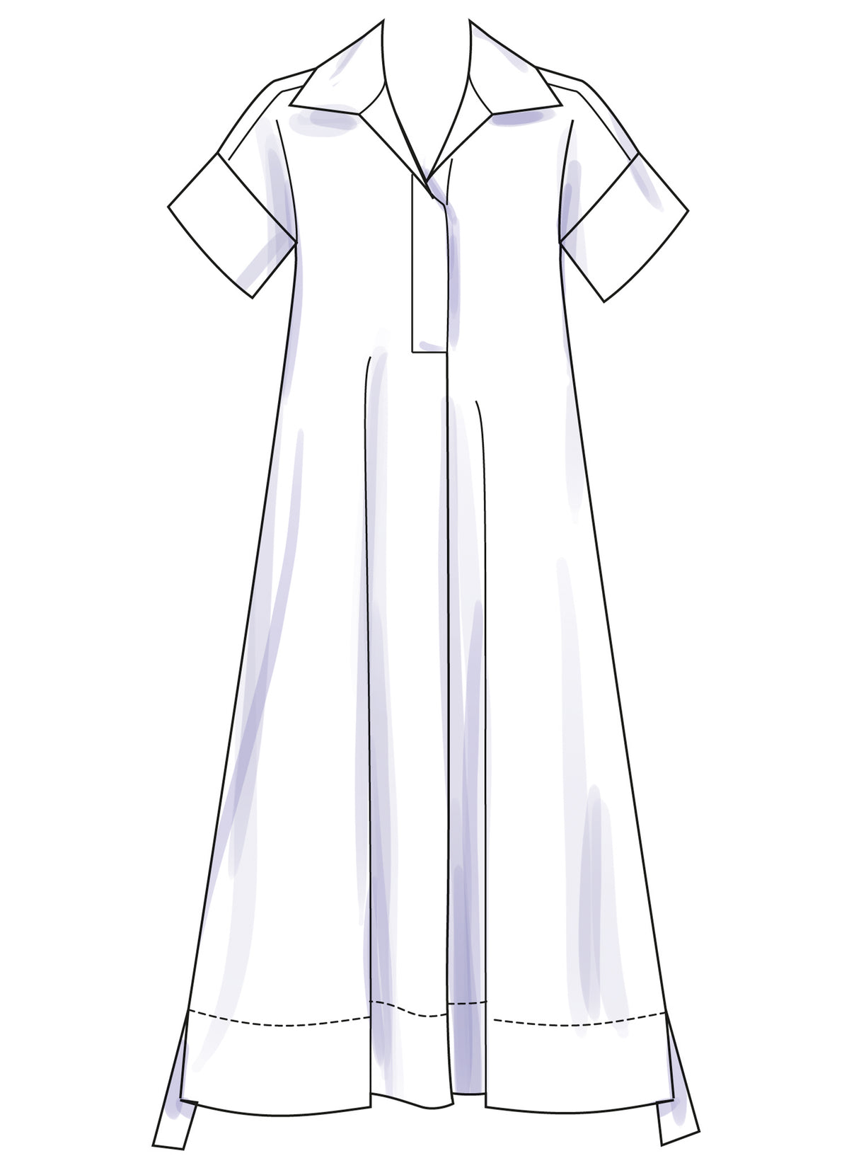 Simplicity S3130 pattern envelope showing women in polo collar dresses