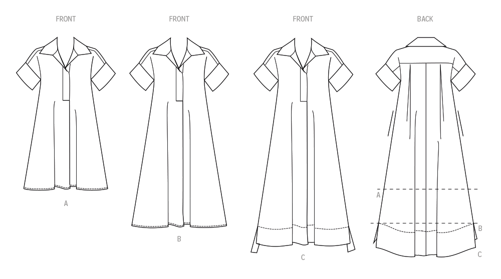 Simplicity S3130 pattern envelope showing women in polo collar dresses