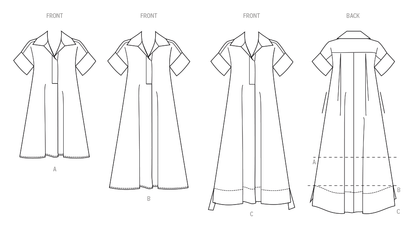 Simplicity S3130 pattern envelope showing women in polo collar dresses