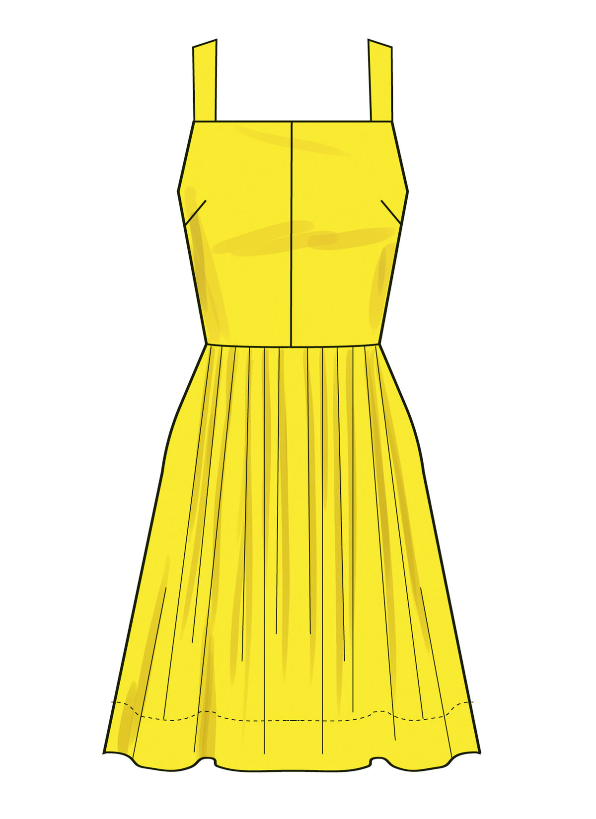 Simplicity S3131 pattern envelope showing women in pleated strappy dresses