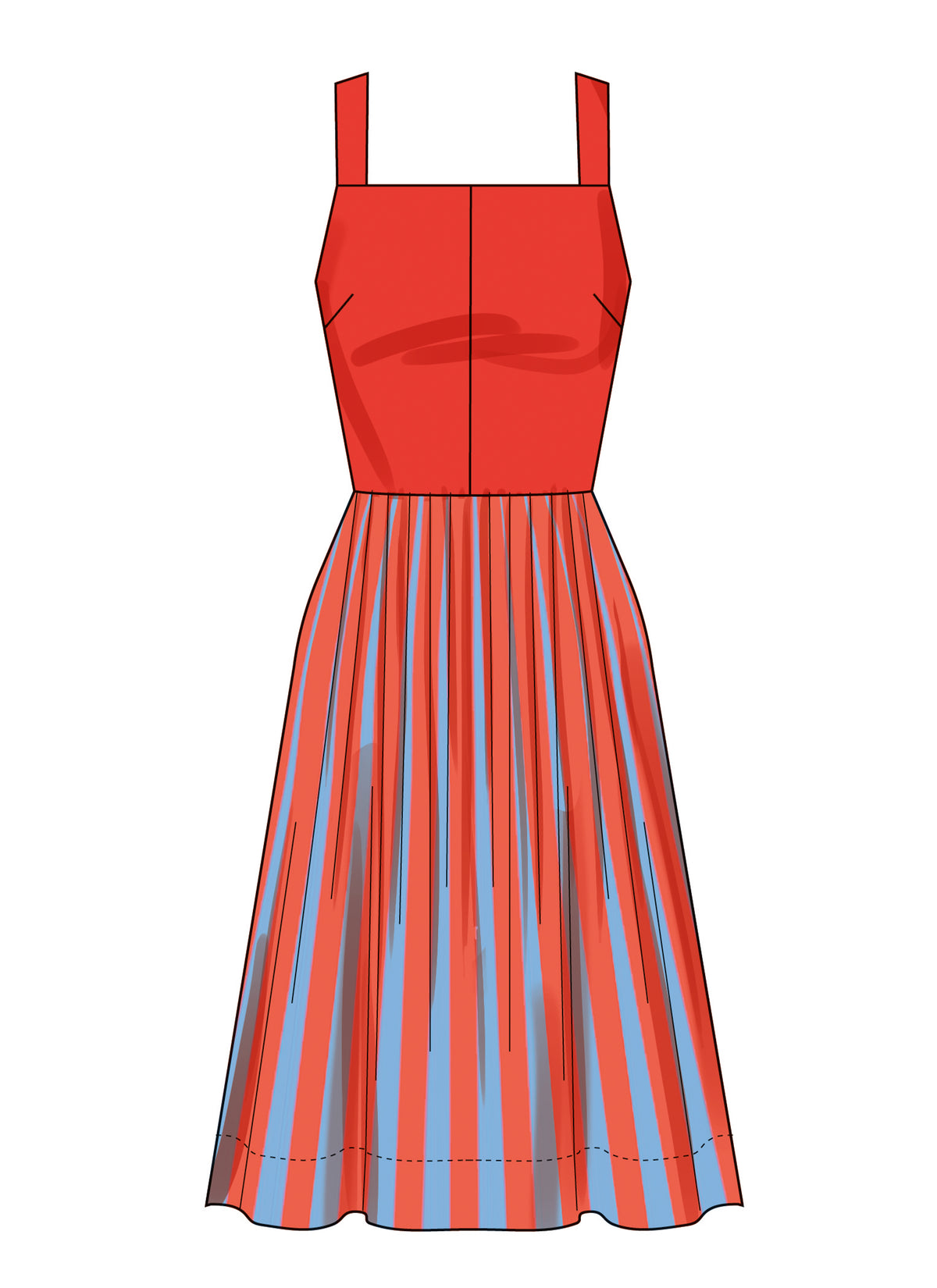 Simplicity S3131 pattern envelope showing women in pleated strappy dresses