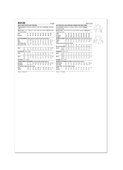 Simplicity S3135 sewing pattern envelope showing a top or waistcoat