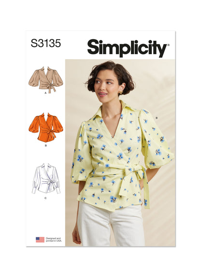 Simplicity S3135 sewing pattern envelope showing a top or waistcoat