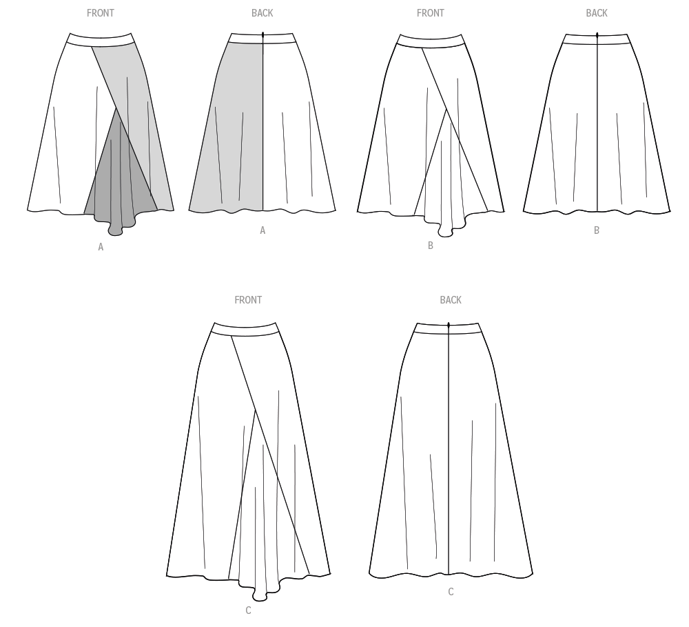 Simplicity S3138 sewing pattern envelope showing a skirt or trousers