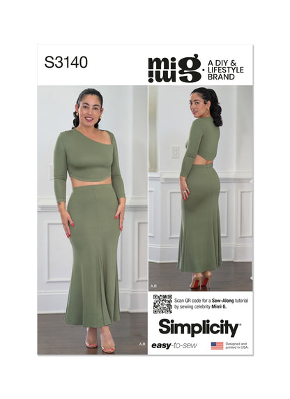 Simplicity S3140 sewing pattern envelope showing casual wear