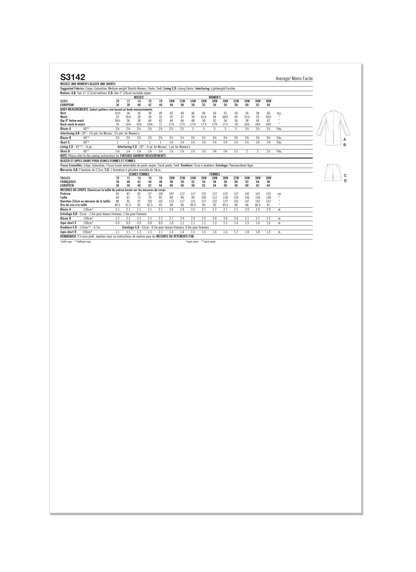 Simplicity S3142 sewing pattern envelope showing casual wear