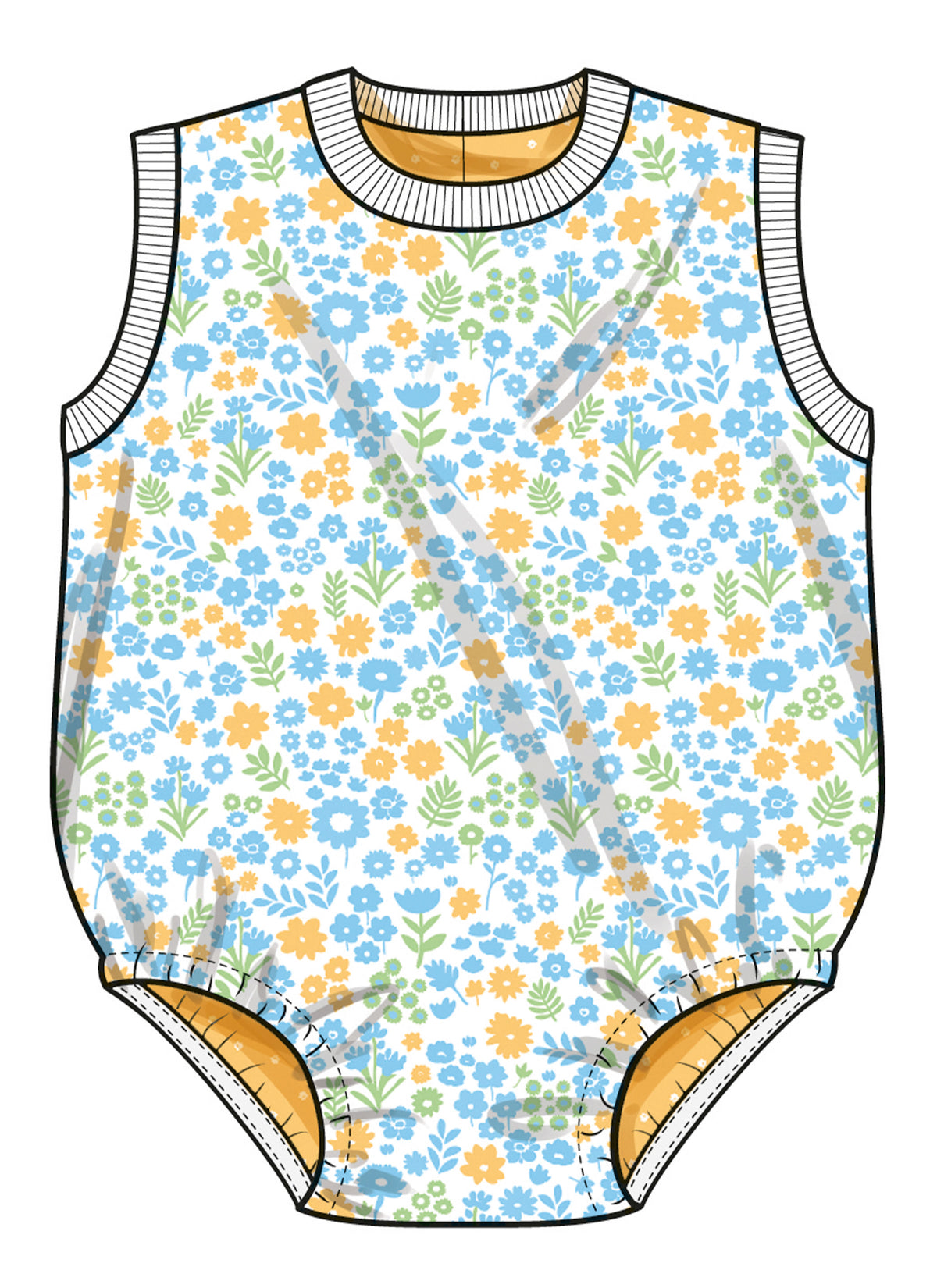 Simplicity S3144 sewing pattern envelope showing baby casual wear